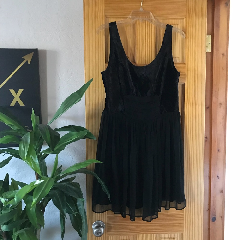 Free People Velvet & Chiffon Babydoll Dress